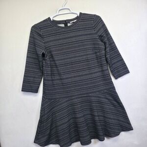 Ann Taylor Mini Dress Women Petite PL Black White Geometric Classic Elegant Chic